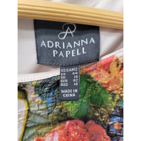 Adrianna Papell Floral Brocade Matelasse Dress Size 12 - Picture 8 of 10